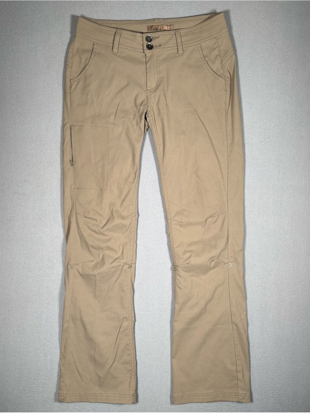 prAna Halle Straight Pants Women's Size 4 Khaki/Tan Hiking Outdoors *Stains*